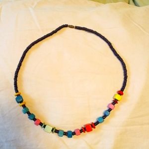 Colorful Wooden Bead Necklace